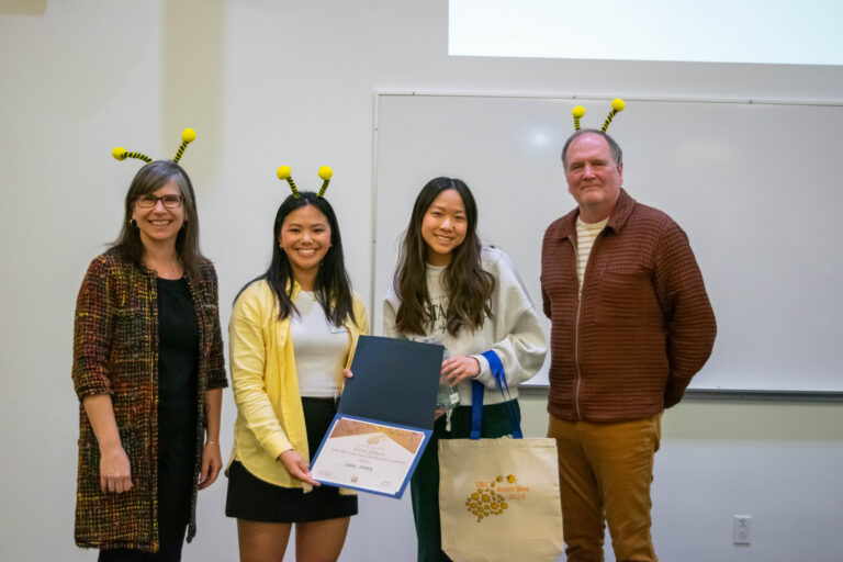 From left to right: Dr. Jacqueline Quandt, Lhyanne Soto, Irene Zhang, and Dr. Tim O’Connor.