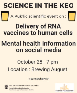 Science in the Keg! Get your tickets for October 28th now.